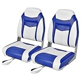 COSTWAY Hochlehner Bootssitz, klappbarer Bootsstuhl mit 10...