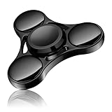 Coolden Fidget Spinner Metall Fidget Toys EDC Hand Spinner Edelstahl Lager 2-5 Min hochwertig Finger Kreisel Spielzeug ADHD Anti Stress Spielzeug Tri-Spinner Fidget Toy für Erwachsene Kinder Schwarz