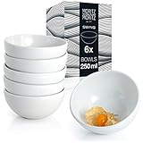 Moritz & Moritz 6tlg Swing Dessertschalen Set Weiß 250 ml – Ø 11 cm aus Keramik – 6x Kleine Schale als Dipschalen Set, Müsli Schalen oder Servierschälchen – Made in Portugal