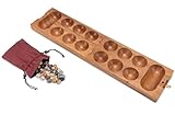 LOGOPLAY Kalaha Gr. L - 49cm - Hus - Bao - Bohnenspiel - Edelsteinspiel - Steinchenspiel aus Samena-Holz