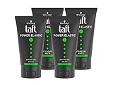 Taft Styling Gel Power Elastic mit unzerstörbarem Haltegrad 5 (150 ml), Haargel für gestärktes Haar und ohne zu verkleben, Gel für bis zu 48 h Halt, 4x 150 ml