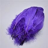 wejiay Gänsefedern zum Basteln, 12–18 cm, Schwarze Federn zur Schmuckherstellung, Federschmuck, Karnevalsfederdekor, DIY-Dunkelviolett, 100 Stück