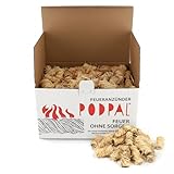 PODPAL 200 Stück Herbst-Anzündwolle – 100% Holzwolle & Wachs, umweltfreundlich, geruchlos – Schnellzündende Anzündhilfen für Kamin, Ofen, Grill & Lagerfeuer