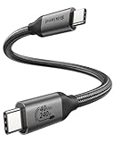 Silkland USB4 Kabel mit Thunderbolt 4 Kabel 30cm, 40Gbps Datenkabel, 8K@60Hz 4K@144Hz HDR Videokabel, Schnellladung 240W 5A PD3.1 für MacBook, PSSD, iPad, iPhone 15 Pro, Dockings, USB-C Monitor