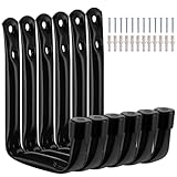 Mexgcom Garagen Wandhaken, 6 Stück Utility Haken zum Aufhängen von strapazierfähigen Gegenständen, Garage Haken für Gartengeräte, Sportgeräten, Schlauch, Schwarz, 11,5 cm x 9 cm