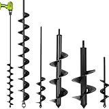 SYITCUN Gartenbohrer Erdbohrer 5 Pack,Pflanzbohrer für Akkuschrauber,Grabungswerkzeug zum Pflanzen,Schwerlast Blume Pflanzgefäße Schnecke zum Löcher Graben