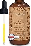 100% BIO JOJOBAÖL kaltgepresst unter 20°C | Für Haare Haut Nägel - 100% Rein & Natürlich | Gesichtsöl - Körperöl Straffend | Anti-Aging für elastische Haut - Vegan | Feuchtigkeitspflege - Für Kosmetik