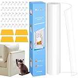 Zaxiva Kratzschutz Sofa Katze, Selbstklebende Kratzfolie 8m x 40cm, Transparent Katzen Kratzschutz für Möbel, Couch, Tür & Wand, Anti Kratz Folie für Katzen, Effektiver Sofaschutz gegen Kratzer