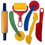 READY 2 LEARN Knetwerkzeuge - 6er-Set - Kunst und Handwerk für Kinder - Werkzeuge zum Rollen, Schneiden, Formen und Glätten - Hilfsmittel für Töpfern und Kneten
