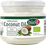 BIOASIA Bio Kokosöl, kaltgepresst, naturbelassen ohne Zusatzstoffe, veganes Fett zum Kochen, Braten und Backen, auch als Naturkosmetik verwendbar, 100 % Bio, 250 ml