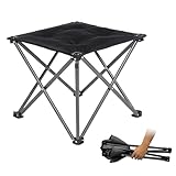 FUNDANGO Campinghocker Faltbar Ultraleicht, Tragbarer Klapphocker Camping Hocker mit Tragetasche, Klappbarer Hocker Falthocker für Camping Wandern Angeln, Angelhocker bis 150KG belastbar, Schwarz