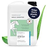 Mildes Pferdeshampoo - Basis Pferde Shampoo 0,5l, 2,5l, 5l & 10l pH Neutral - Seidiger Glanz, leichte Kämmbarkeit & sichtbar gesundes Haar - Pferdepflege von Pferdepflege24-2,5l