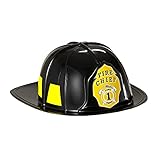 Widmann 2817F - Feuerwehrhelm, Schwarz, aus Hartplastik, Fire Chief, Hut, Kopfschmuck, Accessoire, Mottoparty, Karneval