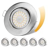 LED Einbaustrahler 230V Flach Dimmbar LED Spots 6W IP44 Bad...