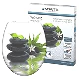 SCHÜTTE WC-Sitz JASMIN mit Absenkautomatik und Schnellverschluss aus Duroplast, Toilettendeckel mit 175kg Belastbarkeit, Toilettensitz mit Brille, Klodeckel für WC, Klobrille mit Motiv