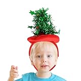 Annewi Weihnachts-Haarschmuck, niedlicher Weihnachtsbaum-Kopf, lustig, festlich, wiederverwendbar, für Weihnachten, Party, Gastgeschenke, Weihnachtsgeschenke (Rot, 2 Stück)