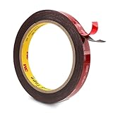 3M Doppelseitiges Klebeband Montageband 12.5mm x 4.7m Schwarz 1 Rollen 0.6mm dick 5925 Schaumstoffband Schwerlast Extra Stark für Auto Dekoration Heim Büro