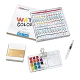 Tragbares Mini-Aquarell-Paletten-Set, tragbare Skizzenbuch-Palette 8/15, Mini mit Aquarell-Palette, Farbclip, T-Reise