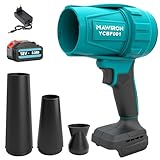 Akku-Handblasgerät, leistungsstarkes tragbares Sturmblasgerät mit 3 Düsen, ideal zum Laubblasen im Garten, zur Autopflege und zum Entstauben in der Werkstatt