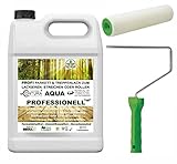 2,5 Liter Parkettlack im Set inklusive Lackierrolle Grundierung und Parkettsiegel Aqua Professionell Treppenlack 2in1 Holzlack Geruchsneutral 100% Vegan (Seidenmatt)