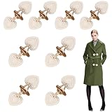 RHQFDM 8 Paar Leder Knebelknopf,Knebelknöpfe Verschluss,Knebelverschlüsse für Jacken,Knebelknöpfe für Strickjacke,Harz Knebelknöpfe Klein,für Kinder,Erwachsene Mantel Dekoration(Beige)