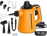 Dampfreiniger, Steam Cleaner mit 10 Aufsätzen, 3,5 Bar Dampfdruck 380ML 1050 W Handdampfreiniger für Fliesenfugen, Polstermöbel und Autopflege, Dampfkraft entfernt Schmutz und Fett