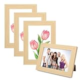TOSAVGA 4er Bilderrahmen, Bilderrahmen 10x15, Bilderrahmen Holz, Echtholz Bilderrahmen Set, Fotorahmen, Photo Frame, Bilderrahmen Klein für Wandbehänge oder Tischdekoration