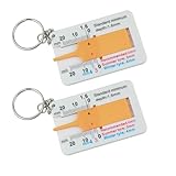 Lxtness 2 Stücke Reifen Profiltiefenmesser,Kunststoff Reifenprofiltiefenmesser, Tragbarer Tiefenmesser für Reifen, Tread Depth Gauge Motorrad Fahrzeug Auto