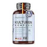 Kulturen Komplex mit 60 Mrd. KBE - 20 Bakterienstämme und Bio Inulin -120 vegane Kapseln - Bakterienkulturen mit Bifidobacterium, Lactobacillus Gasseri & Reuteri - 2 Monate Vorrat - WeightWorld