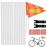 Galerie SV 2 Stück Fahrrad Wimpel,Fahrrad Fahne 200 cm Fahrradwimpel Verstellbare,Fahrradfahne für Kinder Reflektierender Fahrradfahnenwimpel Passend für Kinderfahrräder (Orange)