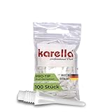 Karella Dartspitzen Pro-Tip, Made in Germany, stabile Dartspitzen Kunststoff, Softdart Spitzen, Dart Spitzen elektronische Dartscheibe, Perfekter Halt im Dartautomat, 100 STK, 2BA Gewinde, weiß