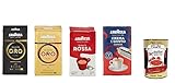 Testpaket Lavazza Caffe' Qualita' Oro, Oro D'altura, Rossa und Classico Macinato Kaffee gemahlen ground coffee 4x 250g + Italian Gourmet polpa 400g