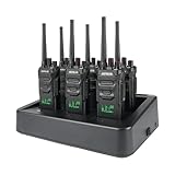 Retevis RT648H Walkie Talkie mit 6-Wege-Ladung, PMR446 Funkgerät 3-Proof, Schnellladung, Integriertem Display, 1500 mAh, Professionelles 2-Wege-Radio für Schulen, Hotels (6er-Pack)