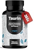 Taurin Kapseln Hochdosiert - 365 Kapseln - 2.000 mg pro Portion - Vegan & Produziert in Deutschland - Verpackung kann variieren - Laborgeprüft