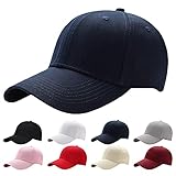 Baseball Cap Herren Damen，Unisex Kappe Verstellbar Reine Farbe Baseboard Baseballkappe Mütze，Navy