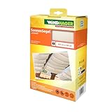 Windhager Sonnensegel Seilspanntechnik, 420 x 140 cm, Weiß, Beschattung von Wintergarten und Terrasse, 10872