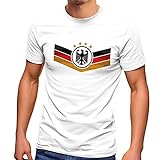 MoonWorks® Herren T-Shirt Deutschland Fußball EM 2021 Deutschlandflagge Nationalfahne Wappen Adler Fanshirt weiß M