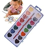 Valentinstag-Aquarellfarben-Set, herzförmige Aquarellfarben-Palette, Mehrzweck-Malwerkzeug für den täglichen Lernfortschritt, Feiertage, Geburtstage