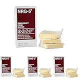 NRG-5 Emergency Food Ration | 2300 kcal Notnahrung | lange haltbar | für Trekking, Wandern, Bergsteigen und im Notfall (Packung mit 4)