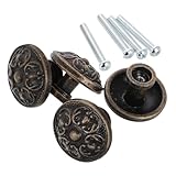AUTSUPPL 4 Stück Antike Metall knöpfe Vintage Möbelgriffe Rund Schrankknöpfe Einzelloch für Küchenschrank Kommode Europäischem Stil und Langlebiger Oberfläche