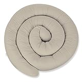 XXL 300 cm Bettschlange für Allergiker Bettkissen Stillkissen Bettrolle Zierkissen Bettumrandung Schlange Handmade 100% Baumwolle ekmTRADE (8 – Beige, 300 cm)