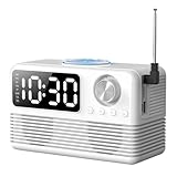 Luobannm 15W Wireless Bluetooth Lautsprecher mit Ladegerät und Uhrenradio 4-In-1 Wireless Ladestation mit FM Radio für Zuhause