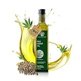Aura vom Land Bio Premium Hanföl Kaltgepresst – Hanfsamenöl Vegan & Reich an Omega 3-6-9-Fettsäuren – Hochwertiges Speiseöl auch Haaröl/Körperöl – Bio Oil Hemp Oil Made in Germany (100ml)