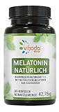 Vihado Natur Melatonin hochdosiert, Innovation: natürliches Melatonin aus Sauerkirsch, zusätzlich Ashwagandha, Passionsblume, Lavendel, 90 Kapseln