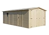 Holzgarage - Abstellraum mit Fenstern- H222x616x324 cm /18...