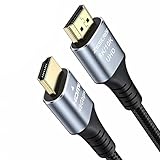 ZESKRIS 2m HDMI 2.1 Kabel, 8K 48Gbps Ultra High Speed HDMI geflochtenes Kabel, 4K@120Hz 144Hz 8K@60Hz eARC HDR 10 HDCP 2.2 2.3 HDMI Kabel für Laptop, Monitor, PS5, PS4, Xbox One, 8K UHD TV