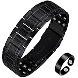 Jeracol Lymphe Detox Titan Stahl Magnetarmband & Ring für Männer, mit ultrastarkem 3500 Gauss Magnet Magnetarmband und Kupfer Magnetring, mit Entfernungswerkzeug und Geschenkbox