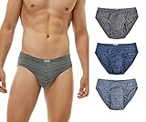 KNITLORD Bambus Herren Slips, weich, leicht, niedrig sitzend, Multipack Unterhosen Männer Slip, 3er-Pack - Mehrfarbig - Large