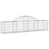 Gartenschrank Hochbeet Balkon Blumenkasten Balkon - Gabionen mit Hochbogen 12 STK. 200x30x40/60 cm Verzinktes Eisen für Hinterhof Balkon Draußen Garten