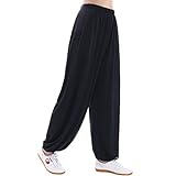 MESHIKAIER Super weiche Herren Haremshose Freizeithose Pluderhose Pumphose Yoga Hose Sport Hose für 4 Jahreszeiten (Size XXXL, Schwarz)